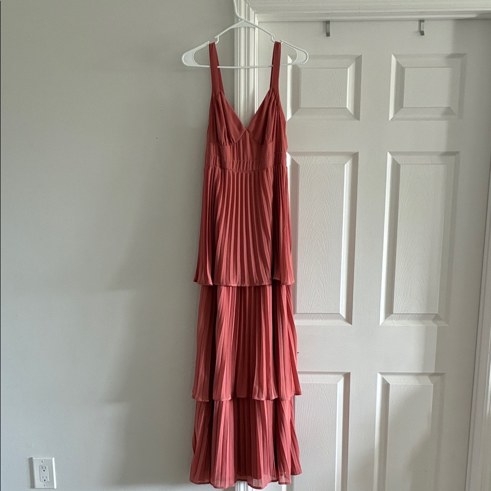 Luxe Perfection Rusty Rose Pleated Tiered Backless Maxi Dress
Lulus - Picture 2 of 4